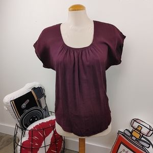 BABATON ARITZIA Purple Silk Short Sleeve Shirt